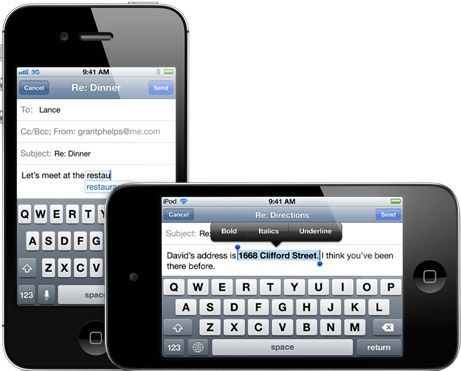 iPhone 4S (Tastatur, Hoch- und Querformat)