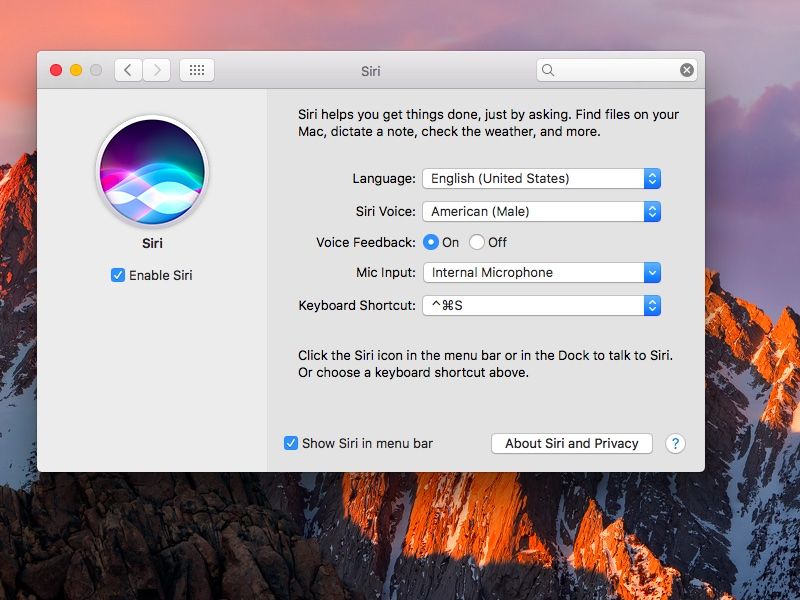 macOS Sierra Systemeinstellungen Siri passt Tastaturkürzel an, Screenshot 002