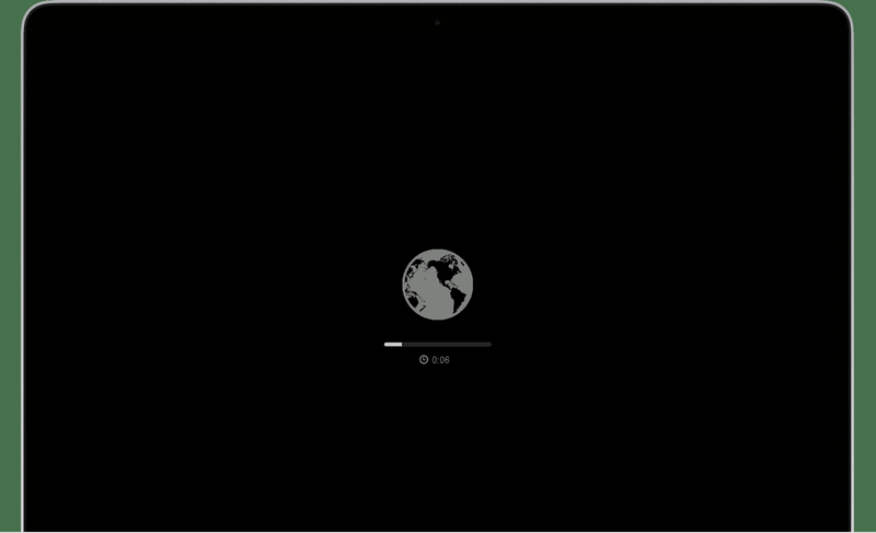Internet-Wiederherstellungsbildschirm auf dem Mac