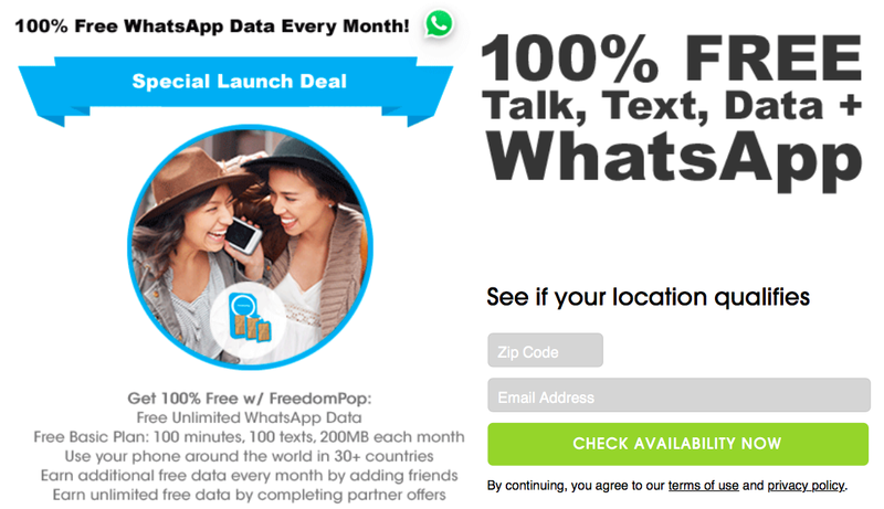 FreedomPop WhatsApp SIM-Teaser