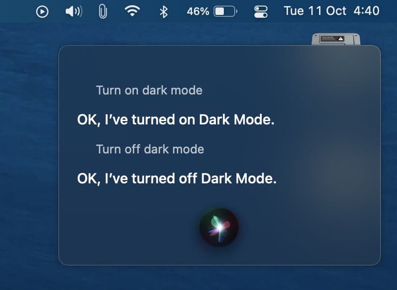 Aktivieren Sie den Dunkelmodus mit Siri auf dem Mac