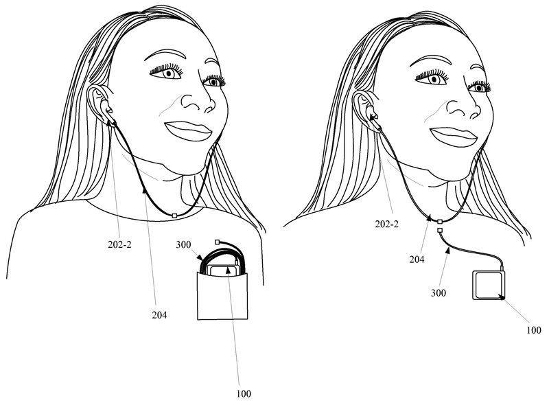 Apple patentiert magnetisch abnehmbare Ohrhörer für das iPhone, Zeichnung 002