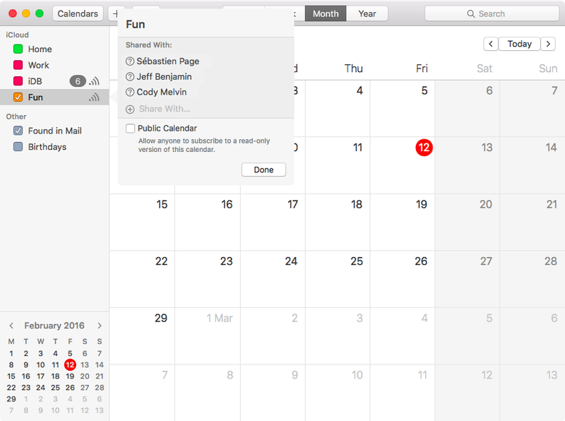 Wählen Sie Personen aus, mit denen Sie iCloud-Kalender auf dem Mac teilen möchten