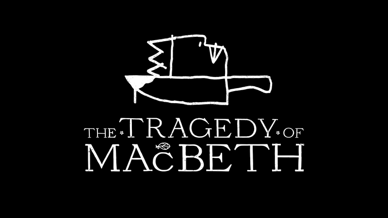 Apple TV+ Poster-Artwork für den Film „Die Tragödie von Macbeth“, eine Schwarz-Weiß-Adaption, die auf der gleichnamigen Tragödie von William Shakespeare basiert