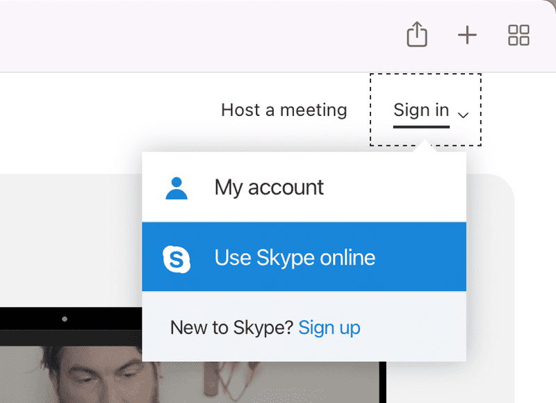 Melden Sie sich bei Skype an