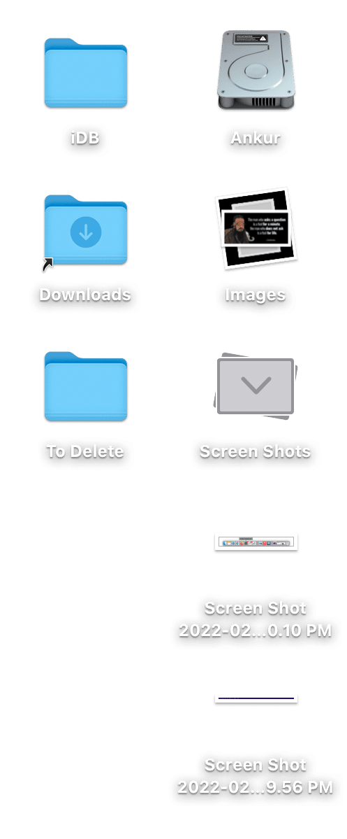 Machen Sie einen Screenshot von Desktopsymbolen auf dem Mac