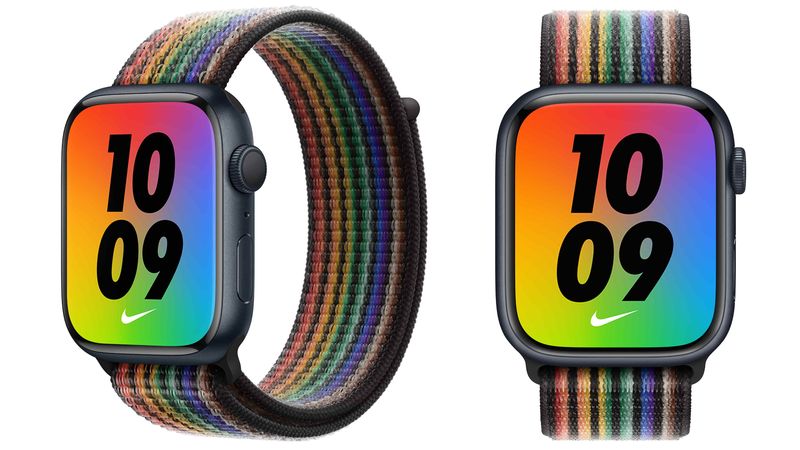 Das regenbogenfarbene Nike Bounce-Zifferblatt für Ihre Apple Watch begleitet die Veröffentlichung des Pride Edition Nike Sport Loop-Armbands zur Unterstützung der LGBTQ+-Community.