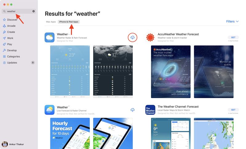 Wetter-Apps auf dem Mac