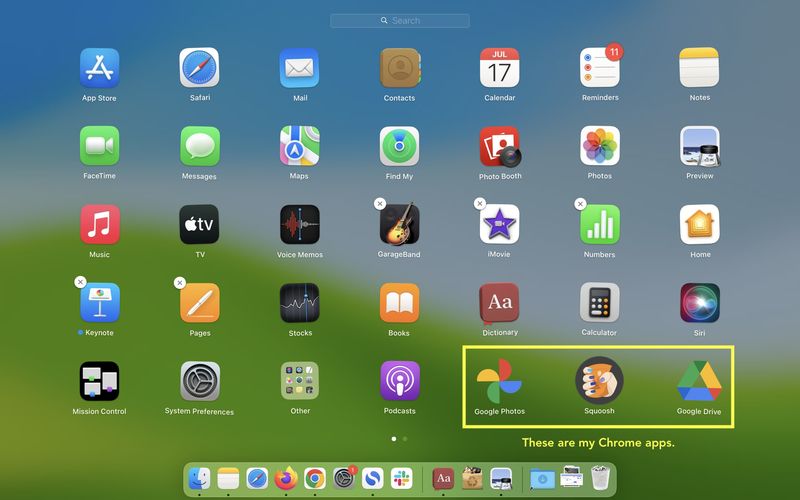 Chrome-Apps im Mac-Launchpad