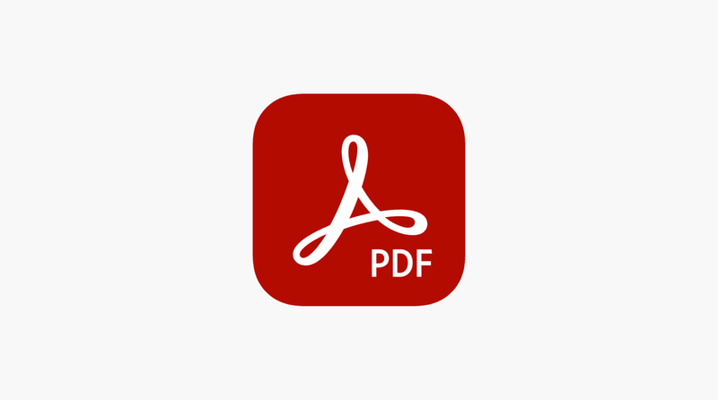 Rotes PDF-App-Symbol auf grauem Hintergrund