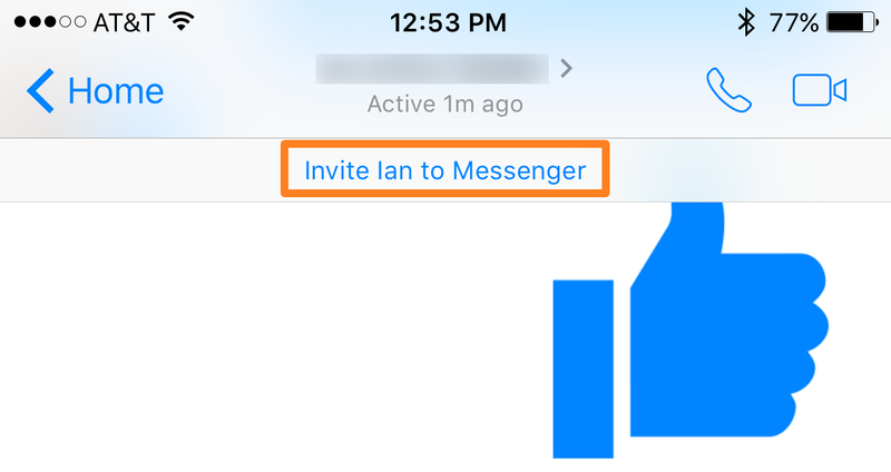 Facebook Messenger-Einladung zum Messenger