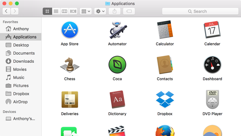Finder-Fenster mit niedriger Auflösung für Mac-Apps