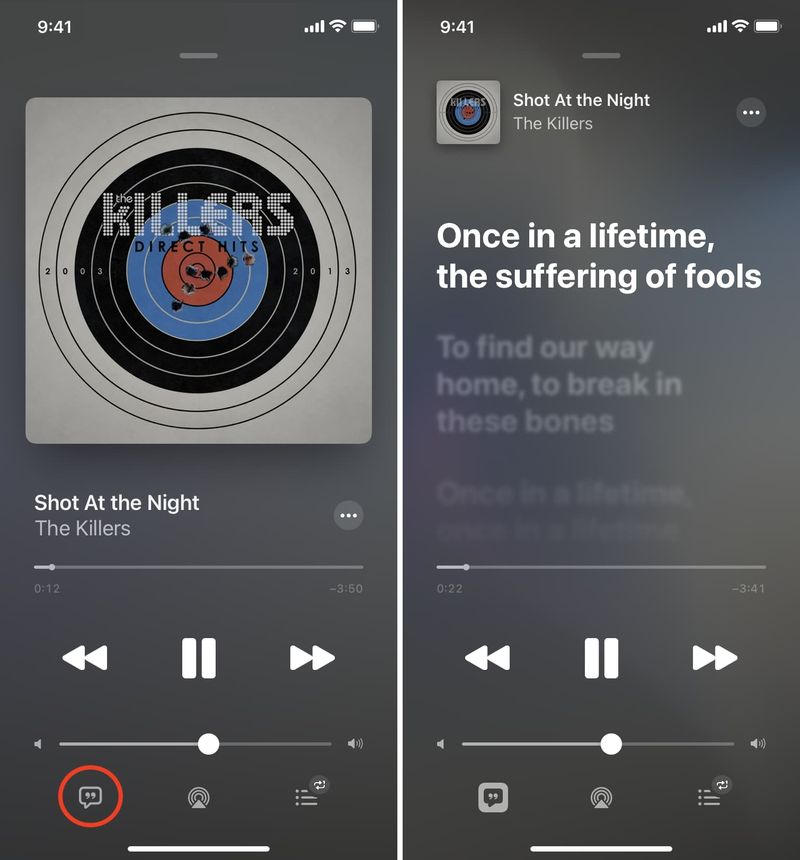 Echtzeit-Liedtexte in Apple Music auf dem iPhone