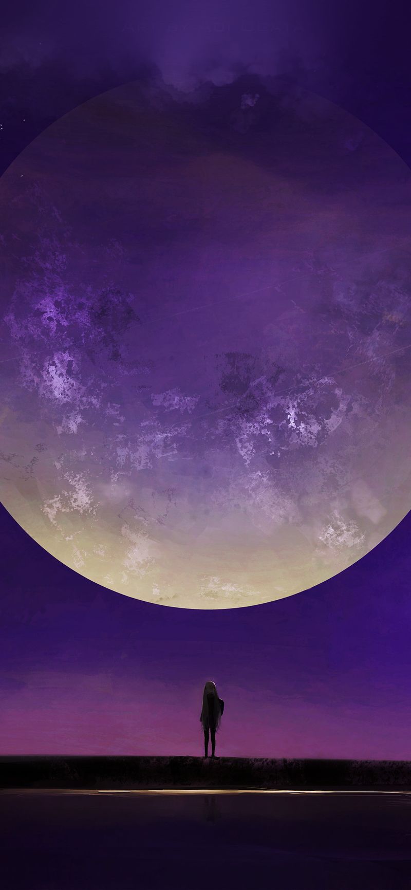 Lila Mond iPhone-Hintergrund