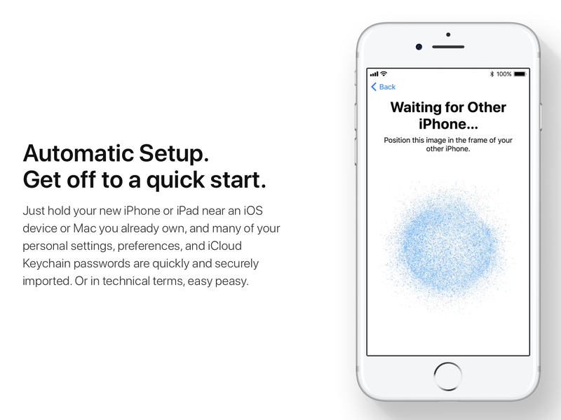 iOS 11 erleichtert die Einrichtung neuer Geräte