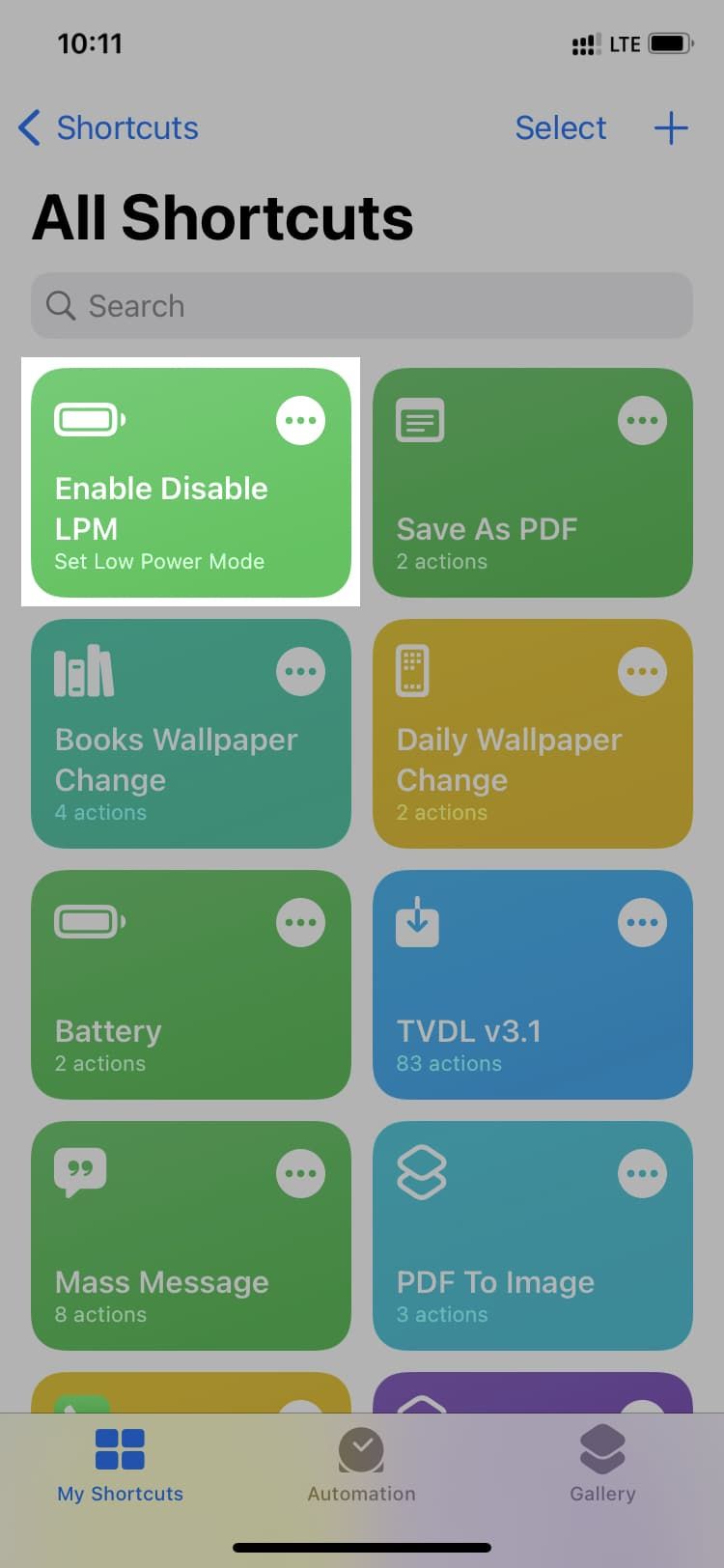 Verwenden Sie die iOS-Verknüpfung, um den Energiesparmodus auf dem iPhone zu aktivieren
