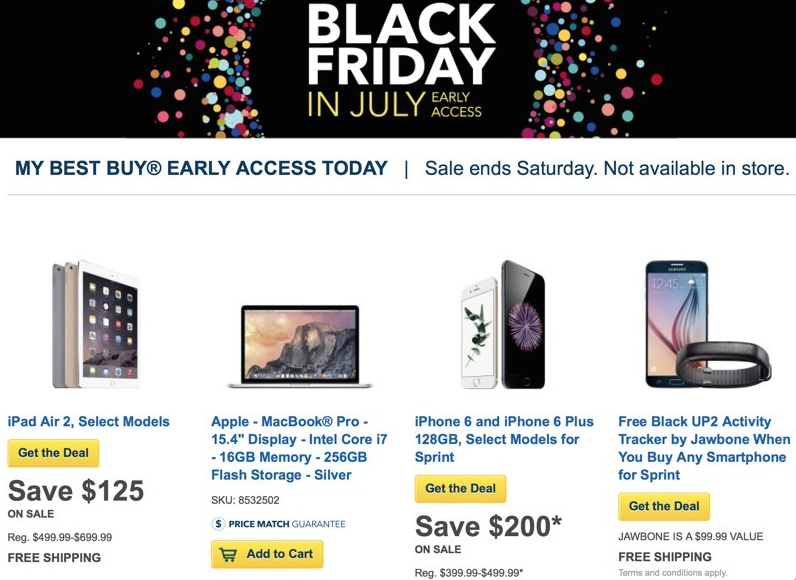 Sparen Sie 125 $ beim Kauf des iPad Air 2 im „Black Friday in July“-Angebot von Best Buy
