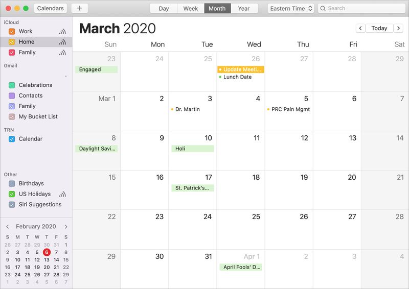 Kalendersymbole auf dem Mac verstehen
