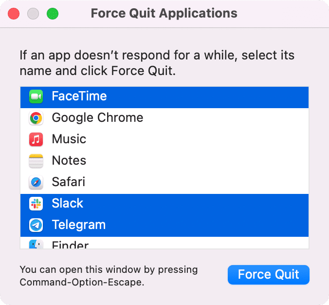 Erzwingen Sie das Beenden von Apps, die Mac verwenden