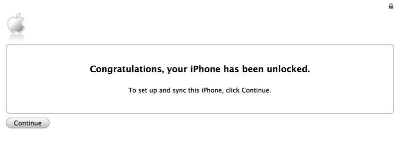 Herzlichen Glückwunsch, Ihr iPhone wurde entsperrt