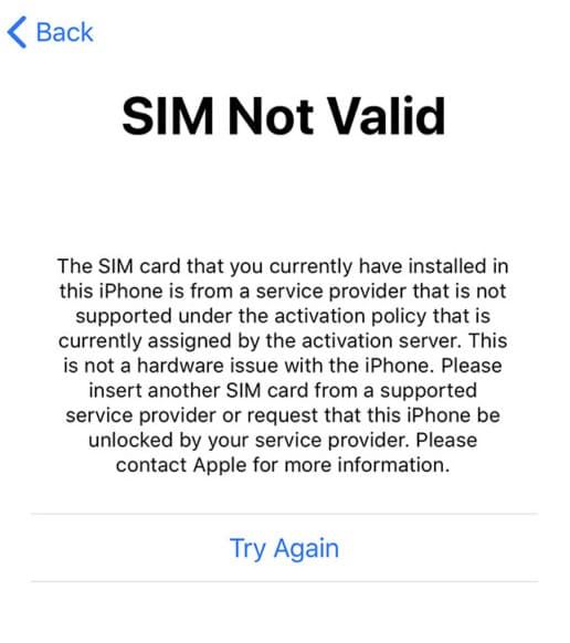 Fehler „SIM nicht gültig“ auf dem iPhone