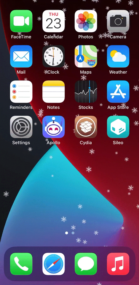 Fügen Sie Ihrem iPhone mit Jailbreak ein animiertes Schneeflocken-Overlay hinzu