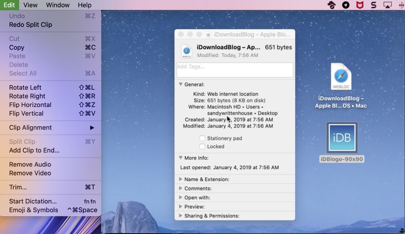 Bearbeiten von Filmen mit QuickTime Player auf dem Mac
