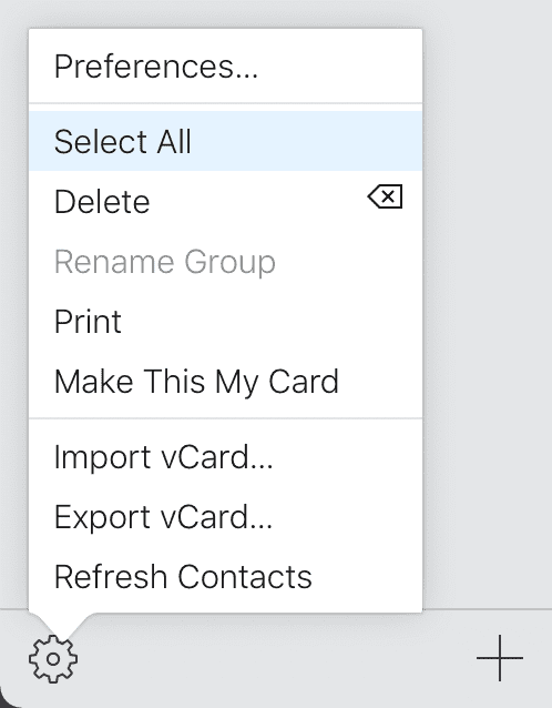 Wählen Sie Alle Kontakte iCloud