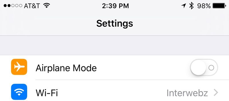 Name des Wi-Fi-Netzwerks der iOS-Einstellungs-App