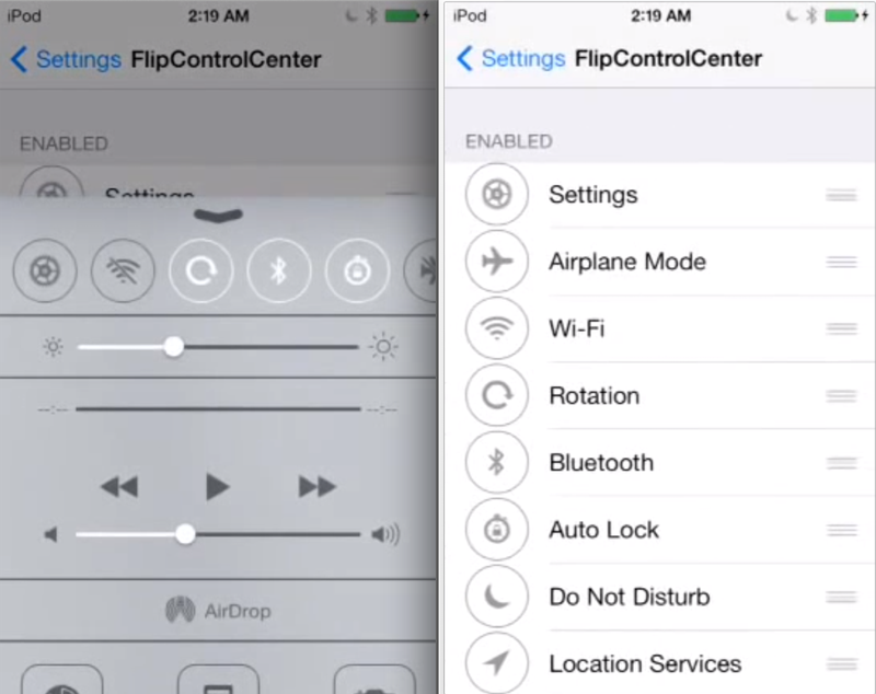 Ryan Petrich veröffentlicht Beta-Version von FlipControlCenter Tweak