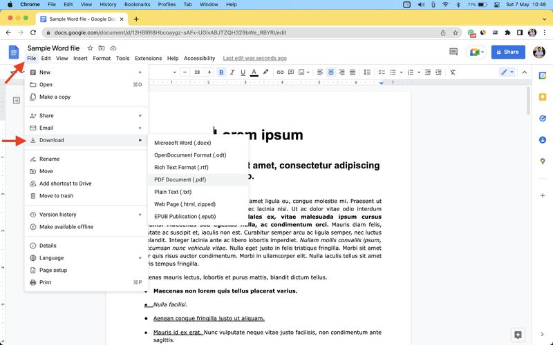 Konvertieren Sie Word mit Google Docs auf Mac oder PC in PDF