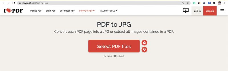 PDF zu JPG mit iLovePDF