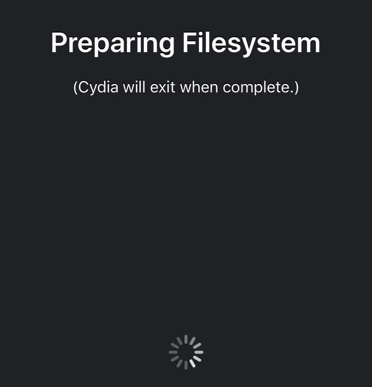 Cydia-Installer bereitet Dateisystem vor