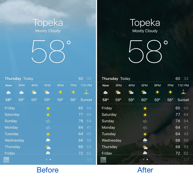 TransparentWeather: Machen Sie Ihr Hintergrundbild in der Wetter-App sichtbar