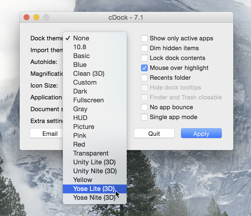 Wie bekomme ich 3D Dock unter OS X Yosemite?