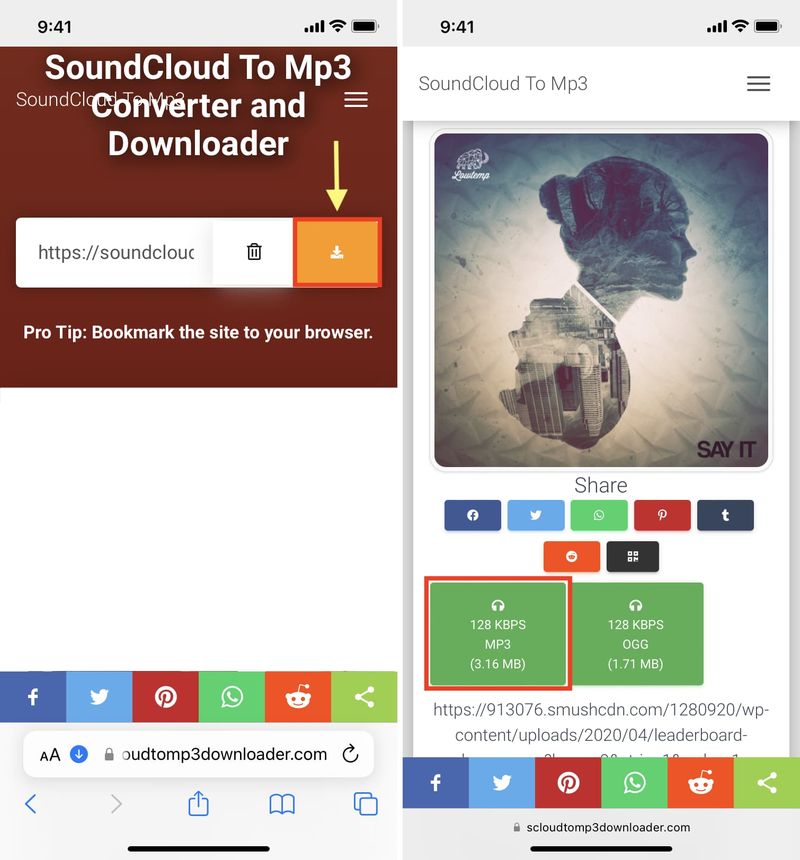 Laden Sie die SoundCloud Mp3-Datei auf das iPhone herunter