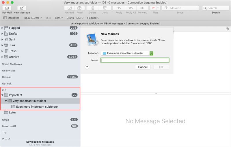 Mailbox-Unterordner Mac Mail
