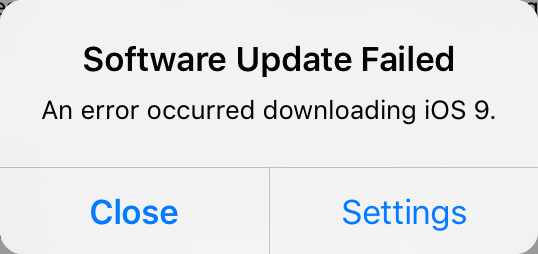 Das Software-Update für iOS 9 ist fehlgeschlagen