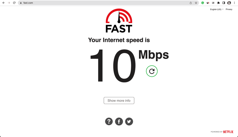 Überprüfen Sie die Internetgeschwindigkeit mit Fast.com