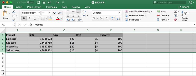 Excel Wählen Sie Zeilen für Spalten aus