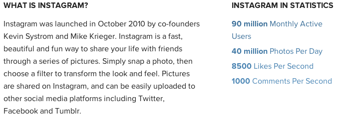 Instagram-Statistiken 20130117