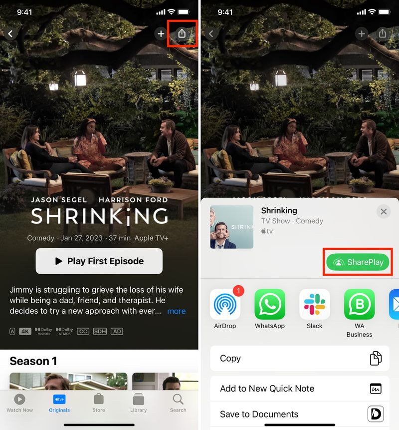 SharePlay von der iPhone Apple TV-App