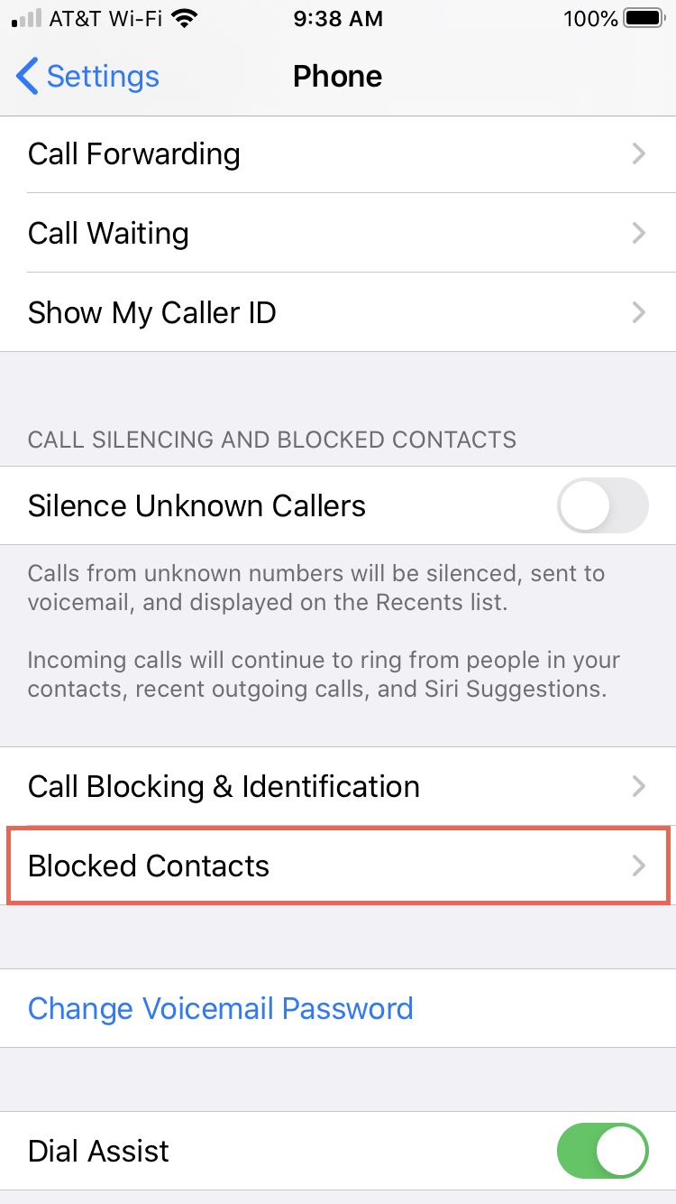 Telefon blockierte Kontakte iPhone