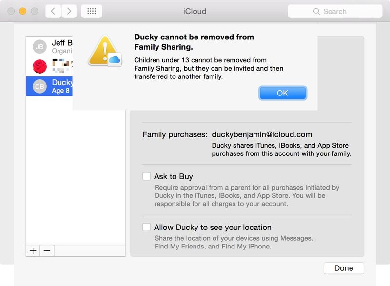 So entfernen Sie ein Kinderkonto aus der iCloud-Familienfreigabe