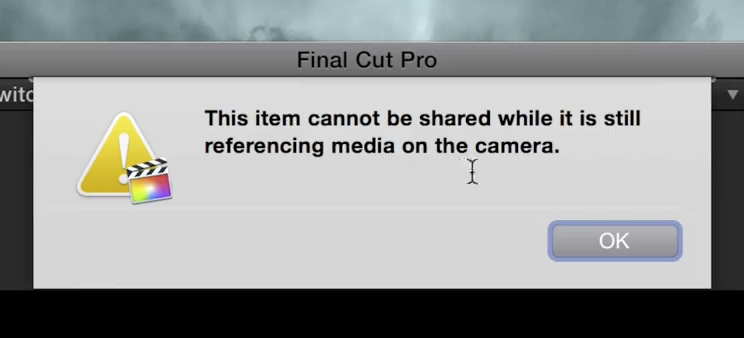 Behebung des Fehlers „Medien auf der Kamera referenzieren“ in Final Cut Pro X