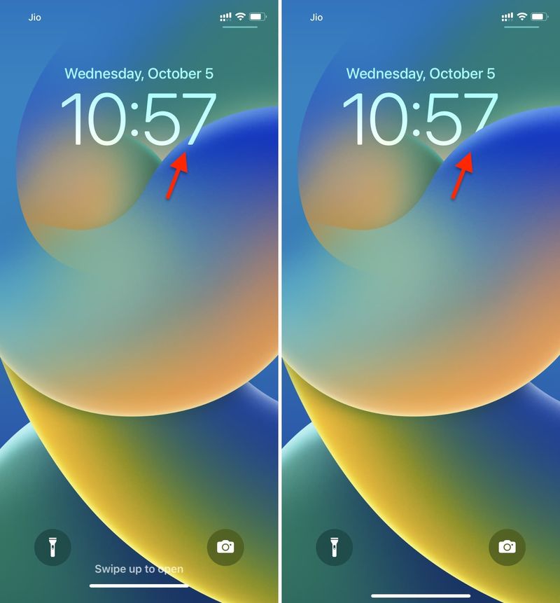 iPhone-Sperrbildschirm ohne Tiefeneffekt und mit Tiefeneffekt
