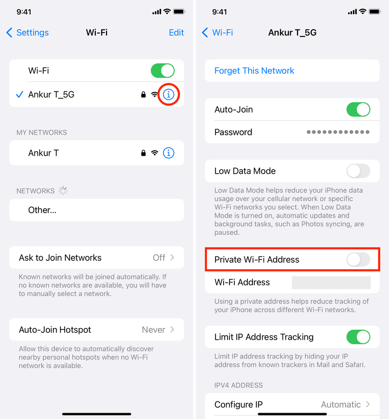 Deaktivieren Sie die private Wi-Fi-Adresse auf dem iPhone, um VPN-Probleme zu beheben