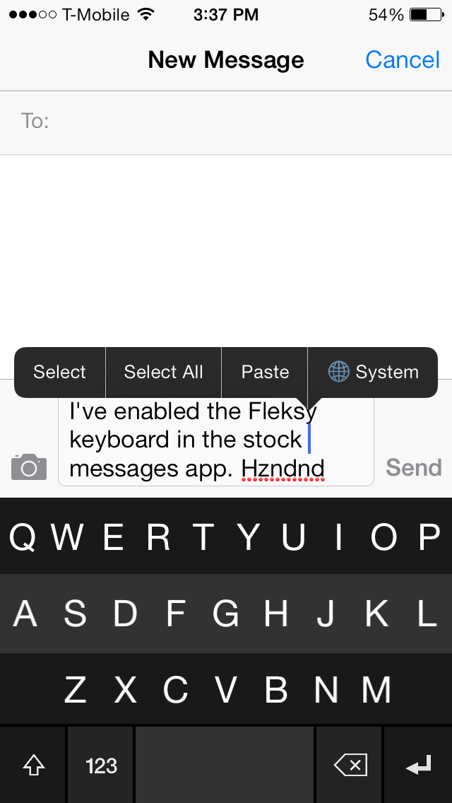 Aktivieren Sie die Fleksy-Tastatur in Standard-Apps