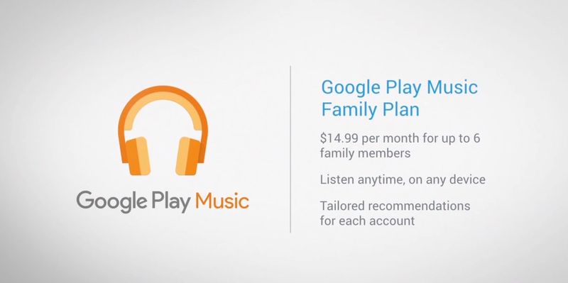 Bild 001 des Google Play Music Family-Plans